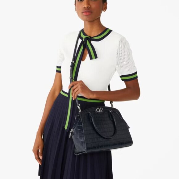 ♠️♠️ Kate Spade Kyla Croc Embossed Satchel NWT - Picture 3 of 7